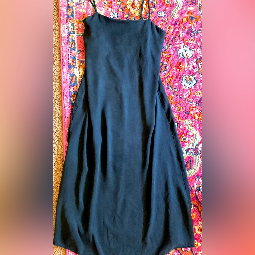 Zara Filsens Black Maxi Dress Sz X-Large spaghetti straps